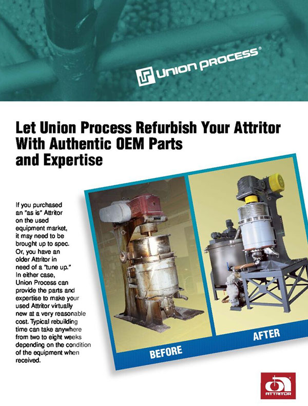 Cover for Attritor Refurbishing literature